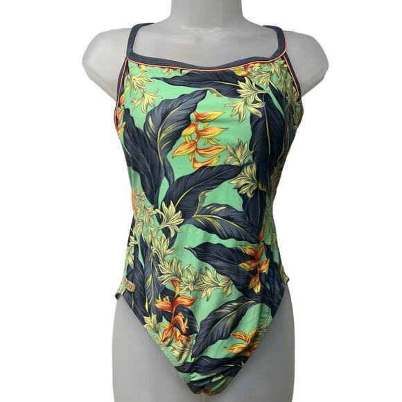 Speedo Other - Speedo Women's One Piece Floral Print Green Blue Swim Bathing Suit Size Small